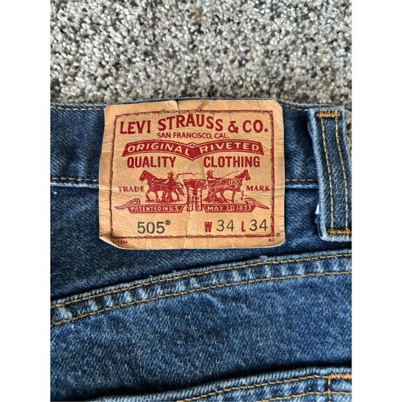 Levi’s Men’s 505 Regular Fit Jeans 34x34 - Picture 5 of 9